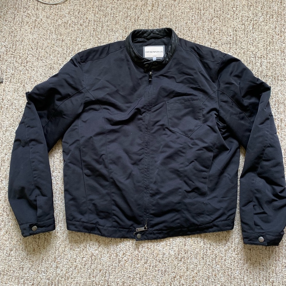 Armani nylon shell bomber jacket, great details